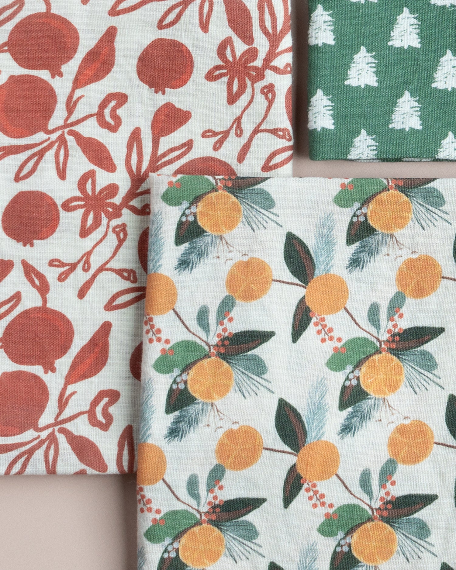 Pomegranate Linen Tea Towel