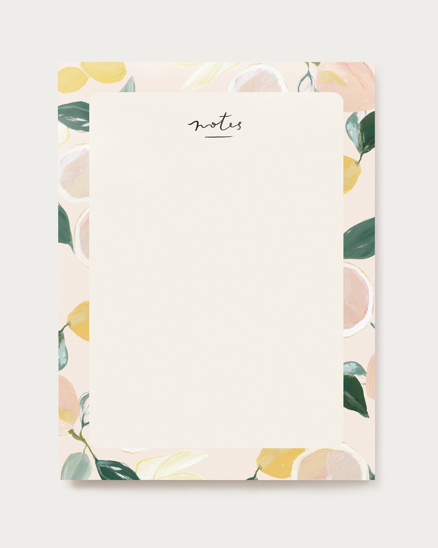 everyday blank notepad with citrus fruits our heiday