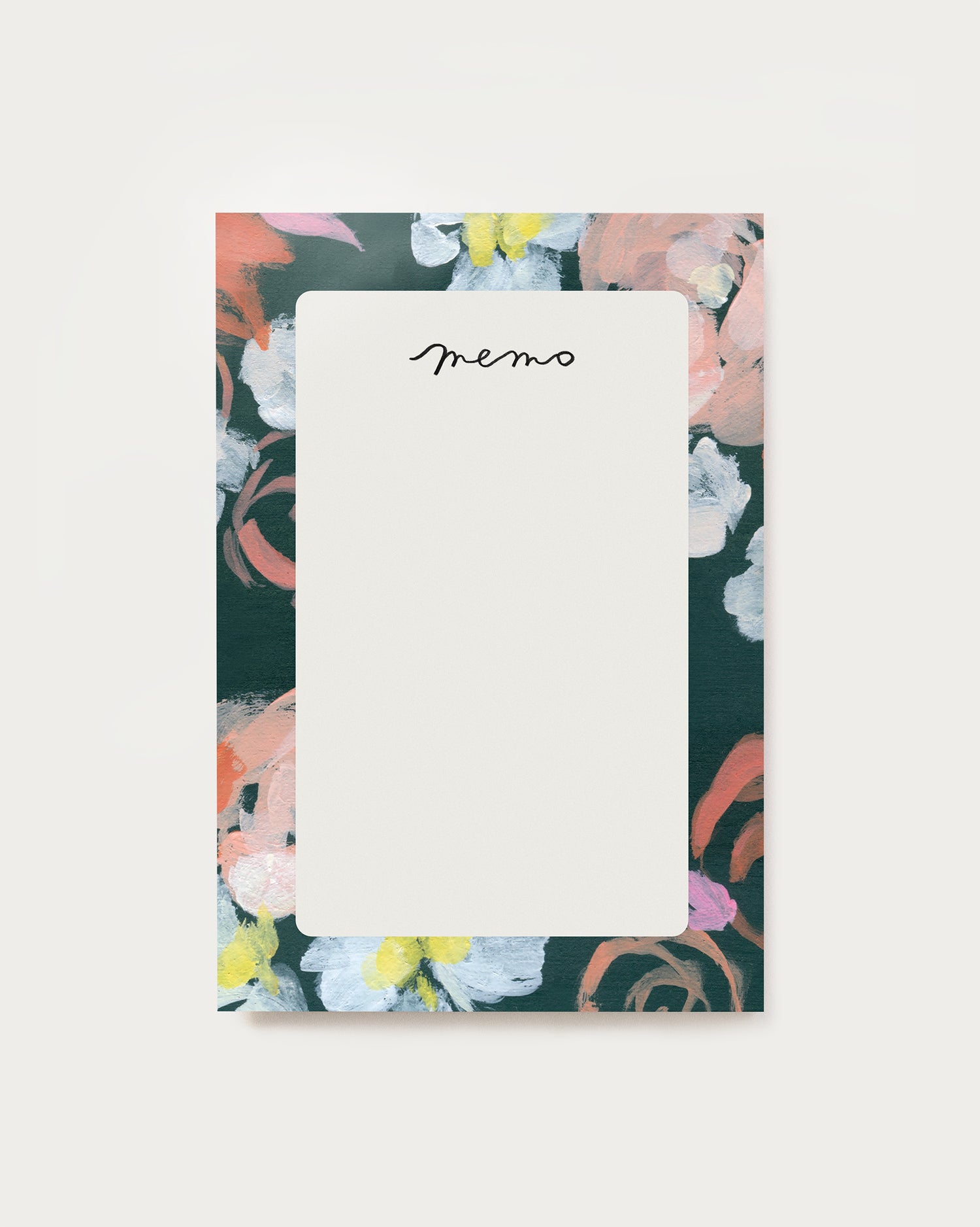 coral floral boarder memo pad