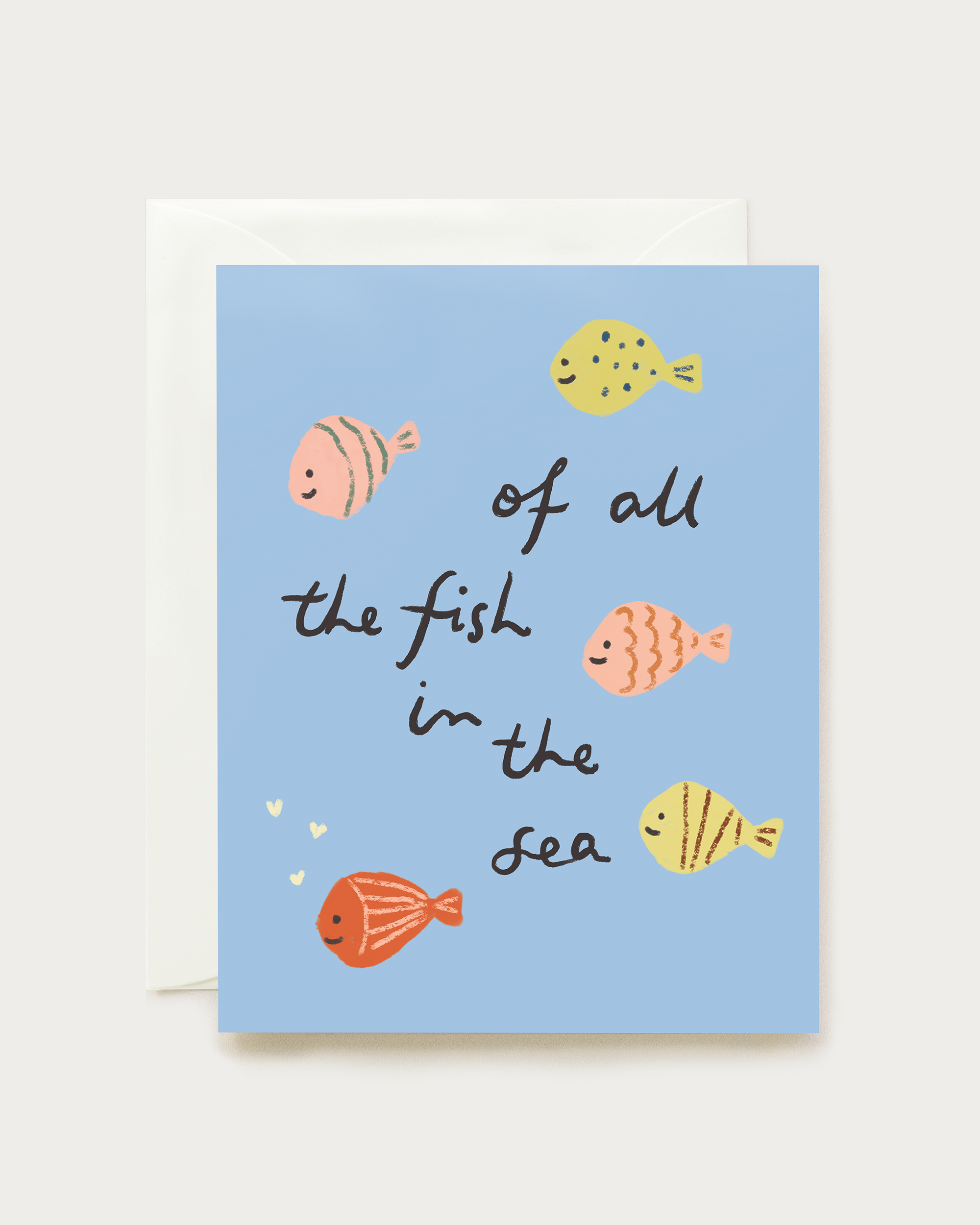 Birthday card with fish illustrations and text &