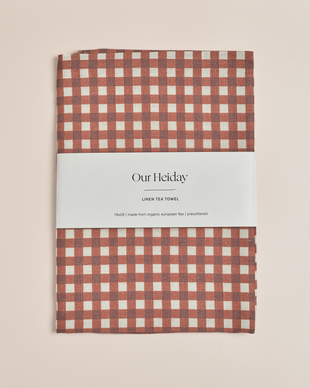 Gingham Garnet - Linen Tea Towel