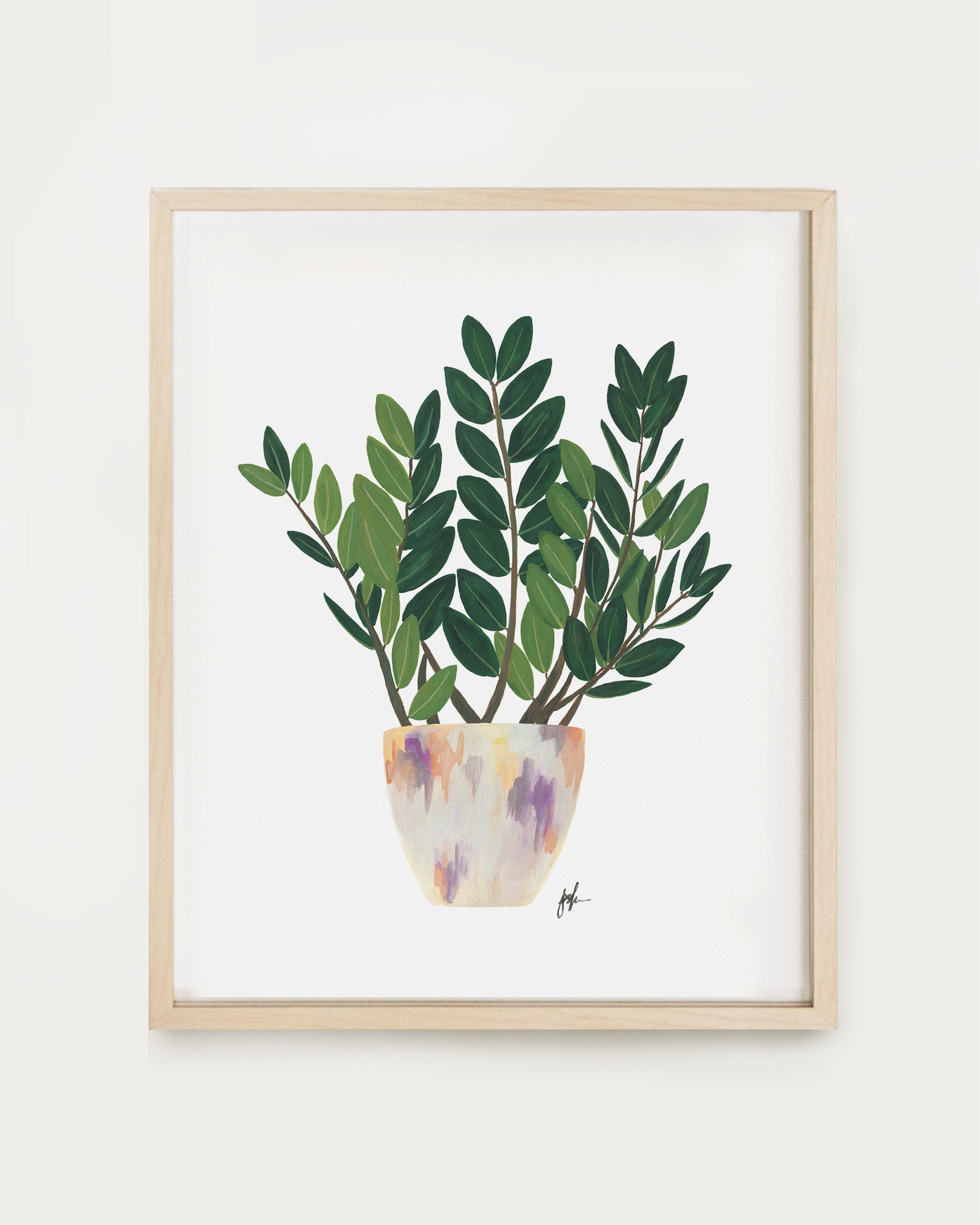 zz plant cartoon ZZ Plant Art Print
