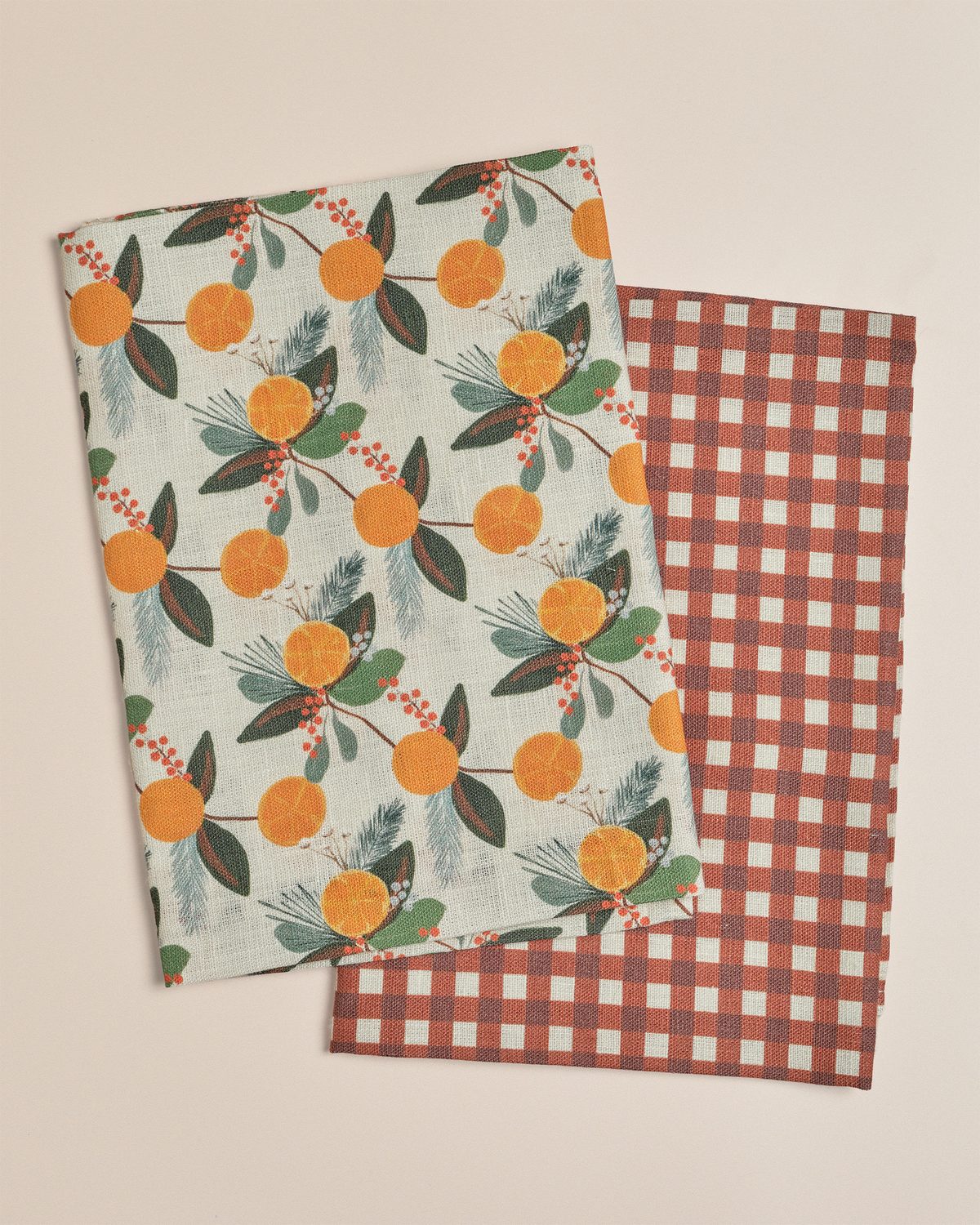 Gingham Garnet - Linen Tea Towel