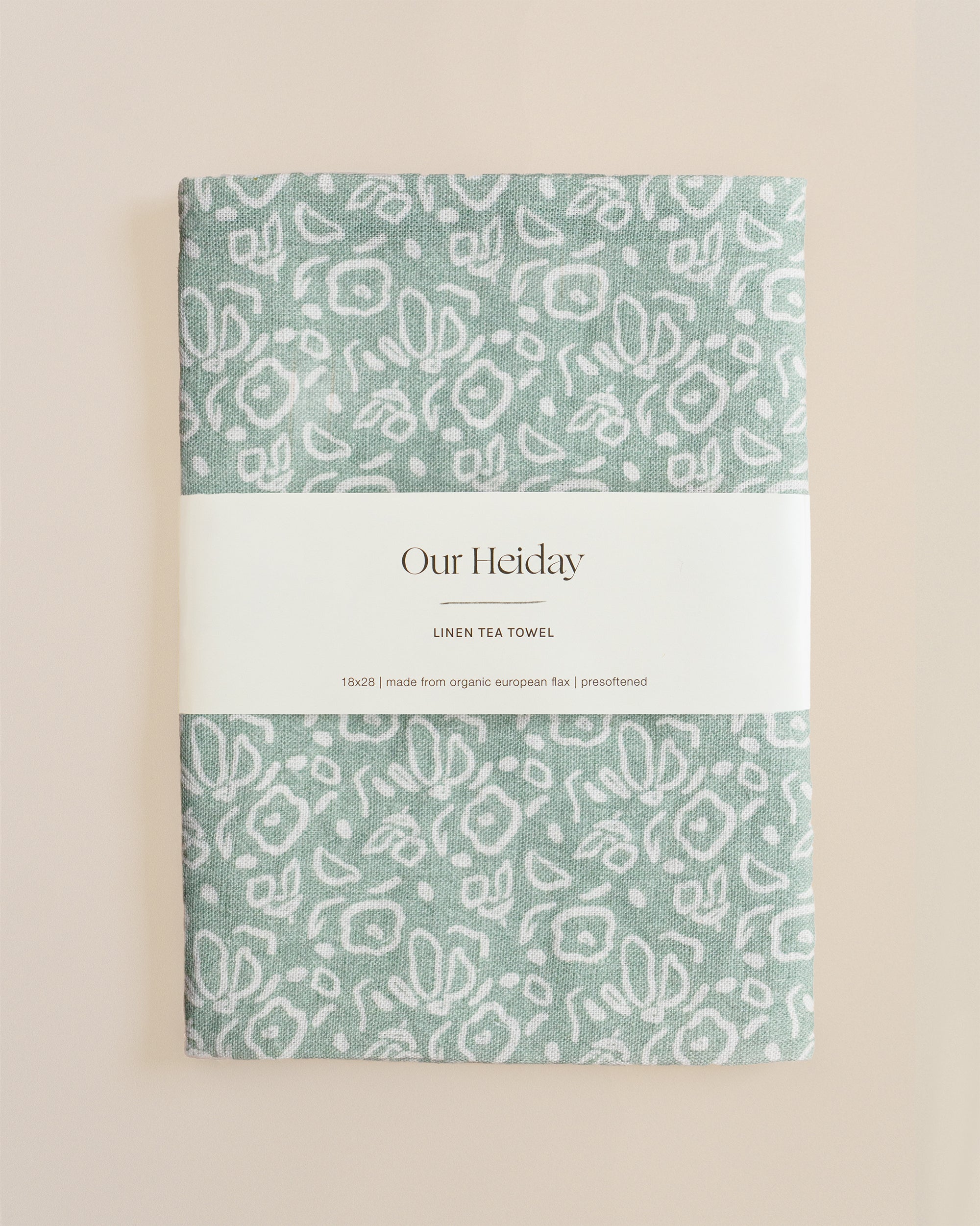 patterned linen tea towel our heiday