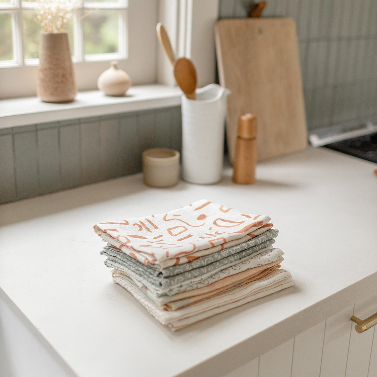 Everly Clay Linen Tea Towel