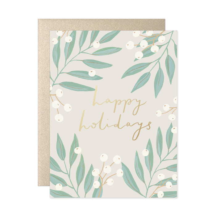 Snowberries Happy Holidays Card