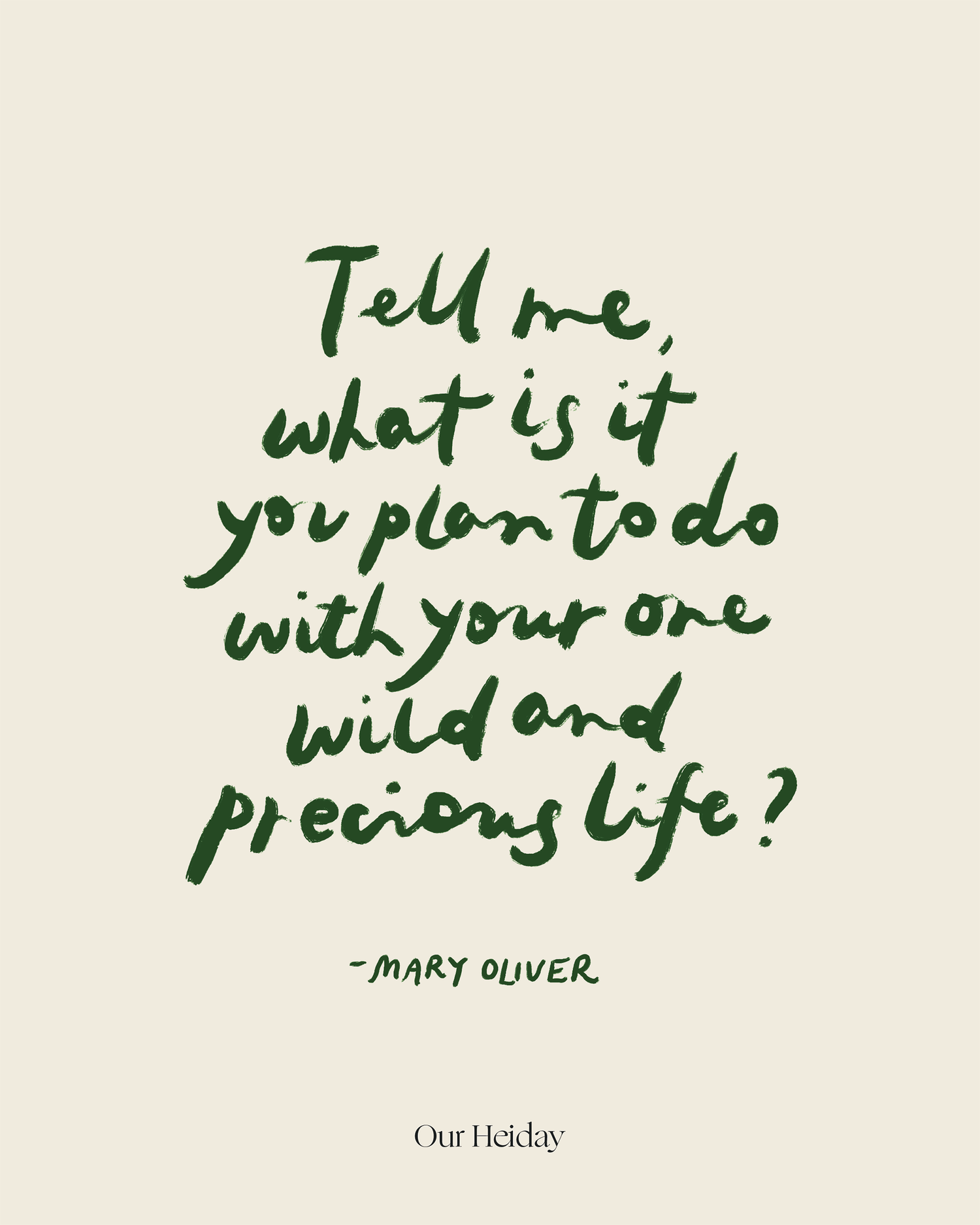 mary oliver hand lettered quote