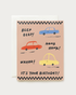 Birthday card with cartoon cars 
