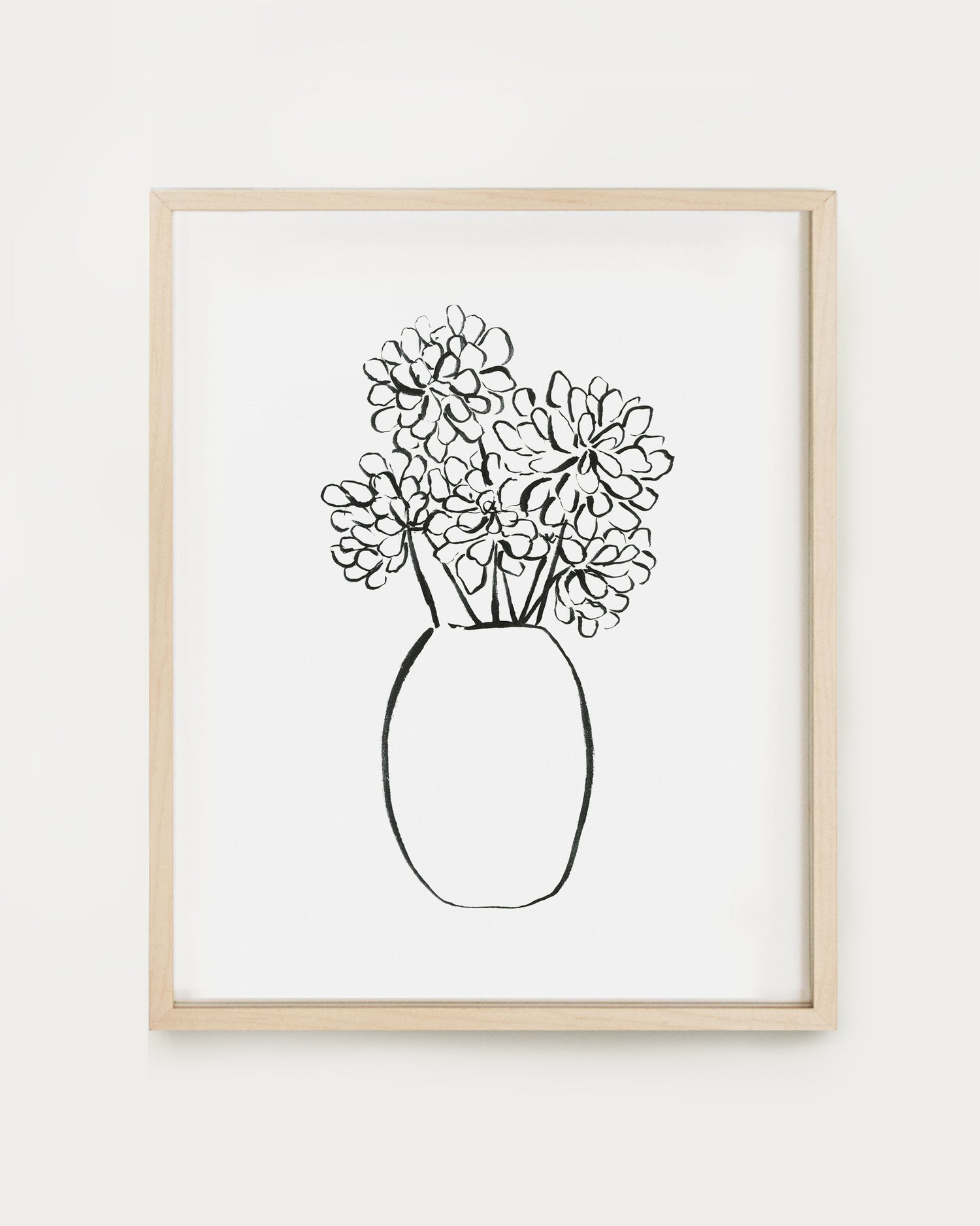 floral line drawing art print our heiday