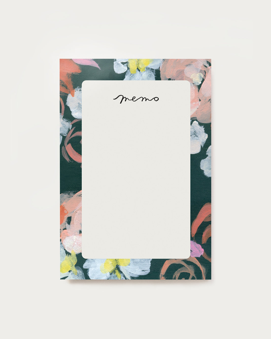 coral floral boarder memo pad
