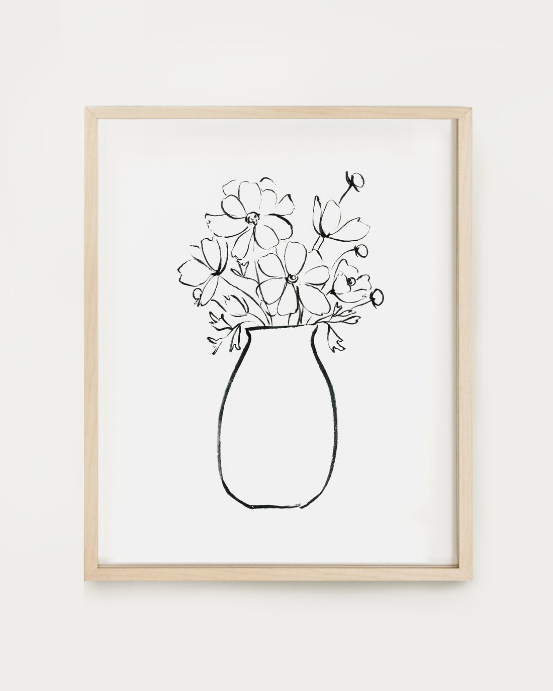 floral line drawings art print our heiday