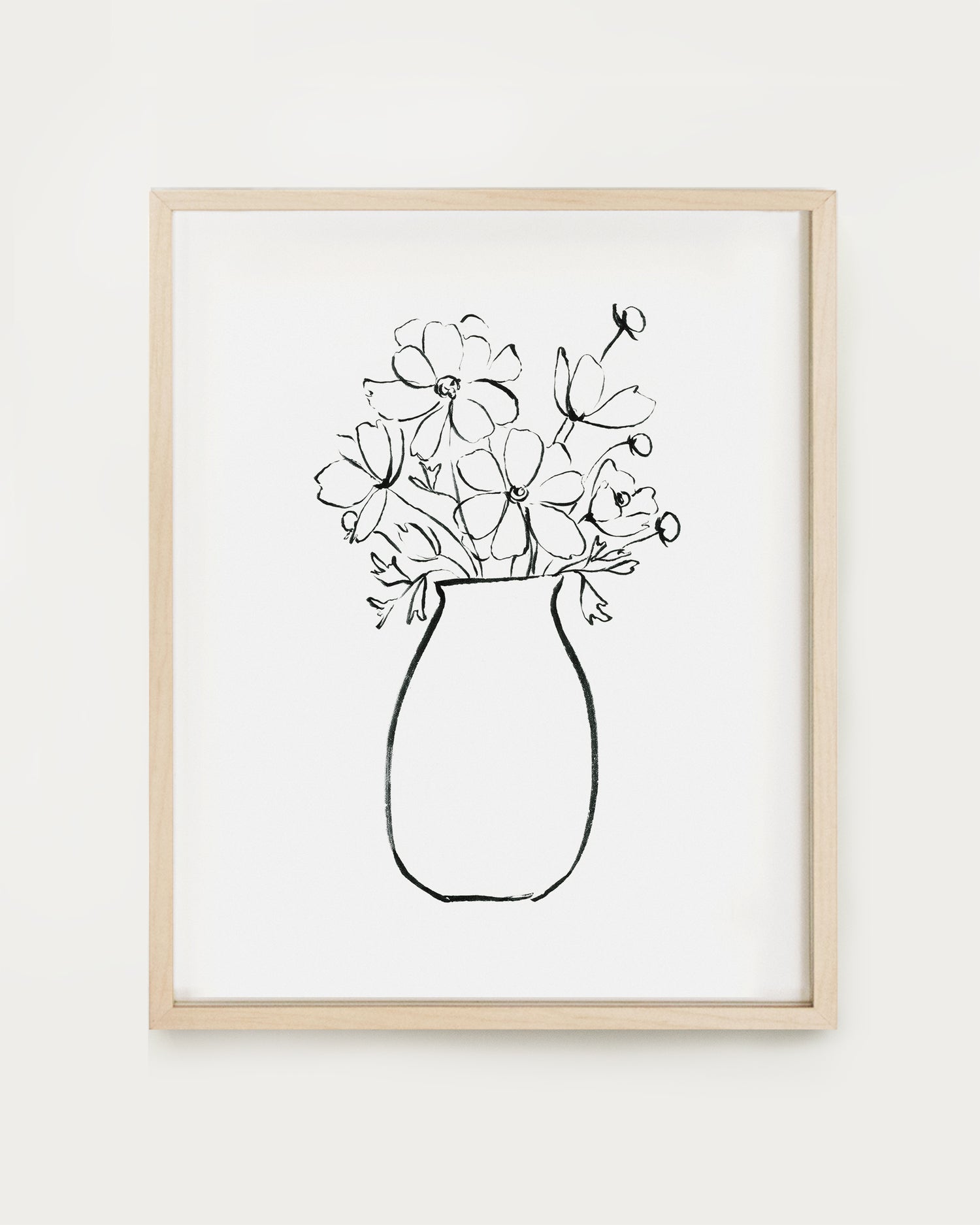 floral line drawings art print our heiday