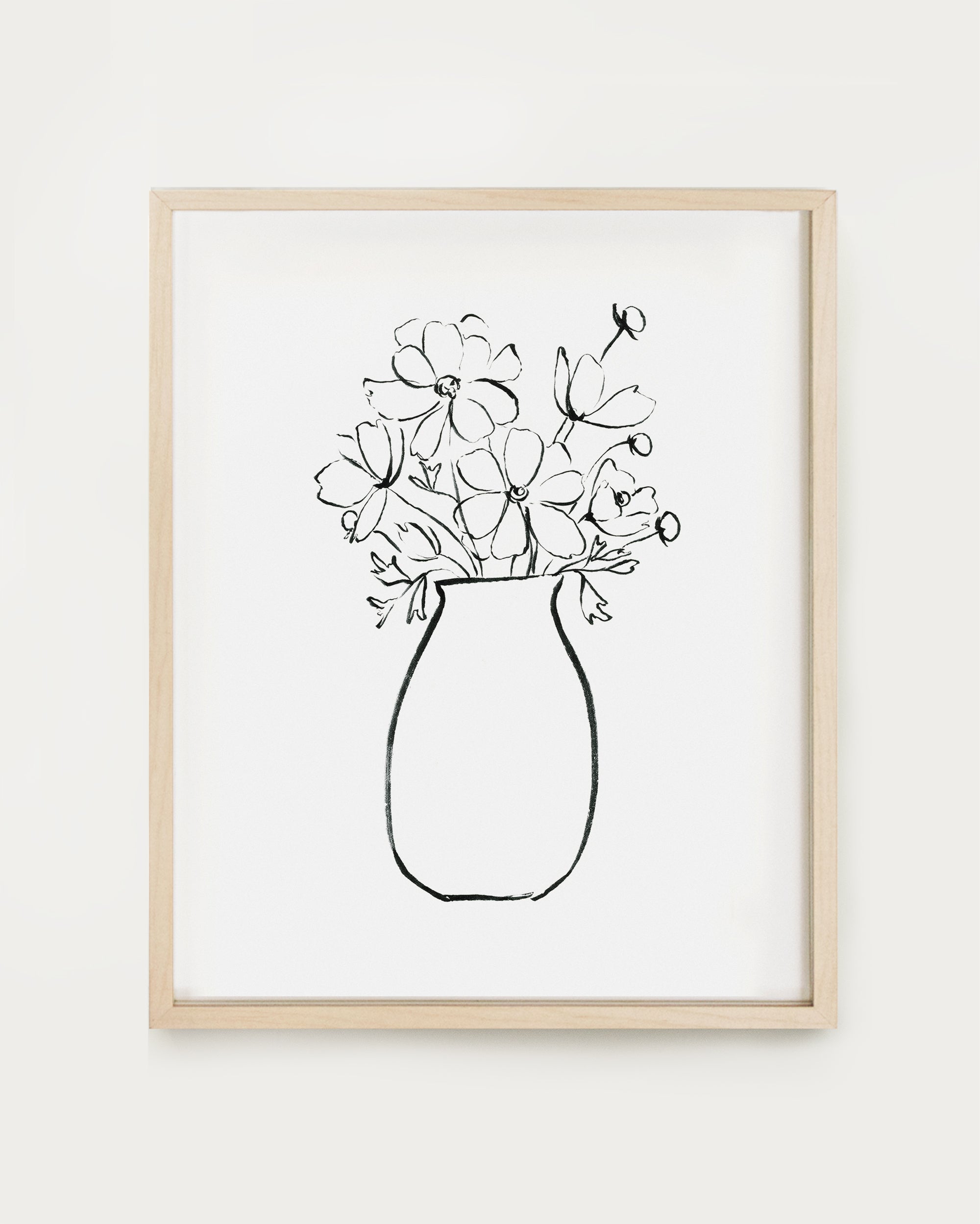 floral line drawings art print our heiday