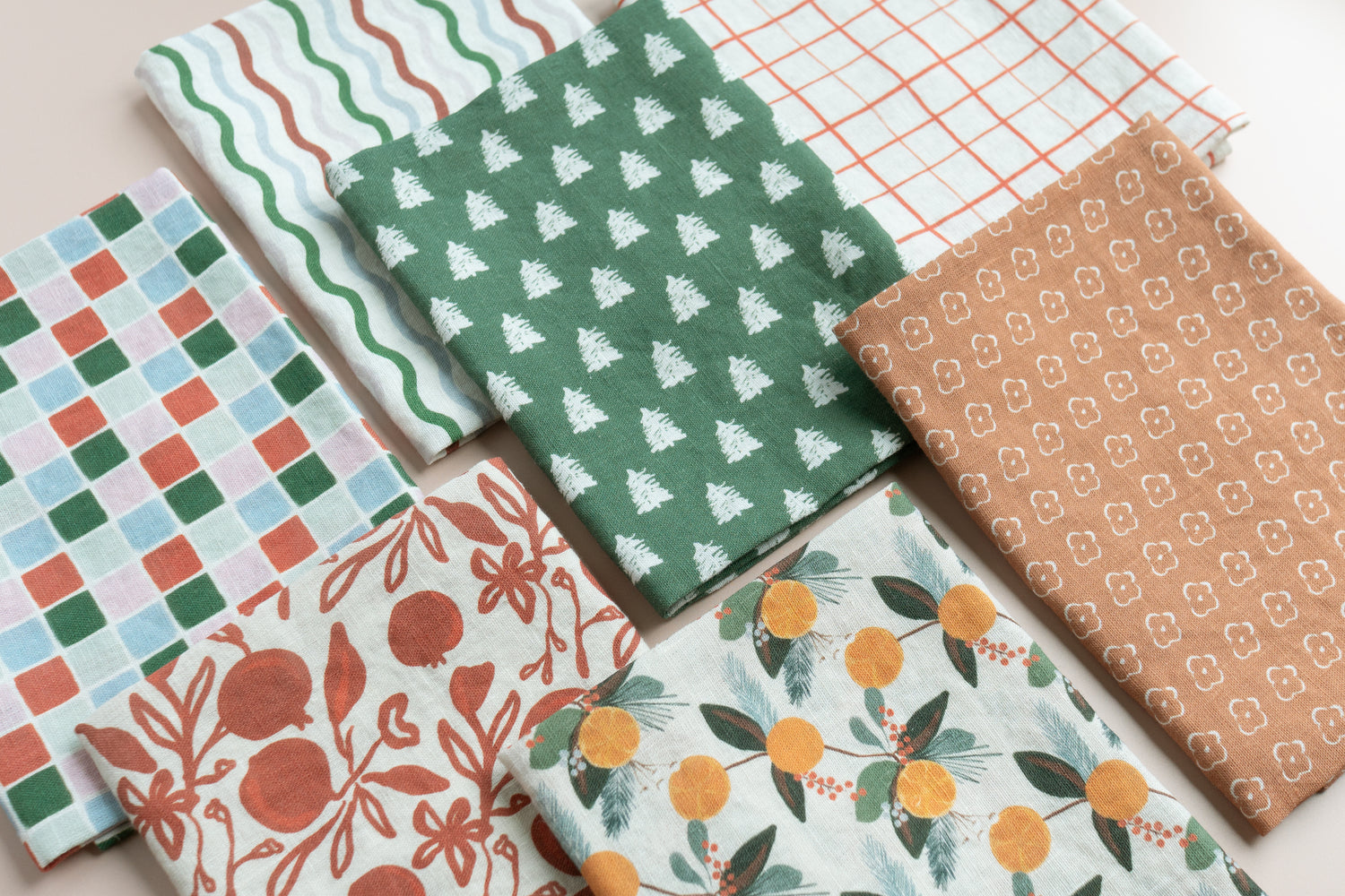 Evergreen Spruce Linen Tea Towel