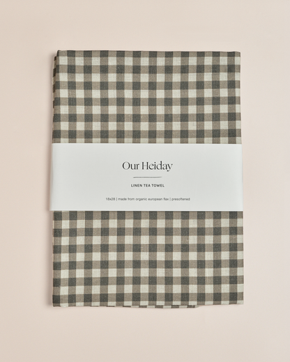 Gingham Espresso - Linen Tea Towel