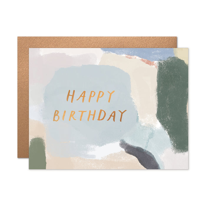 Happy Birthday Moss Abstract Card