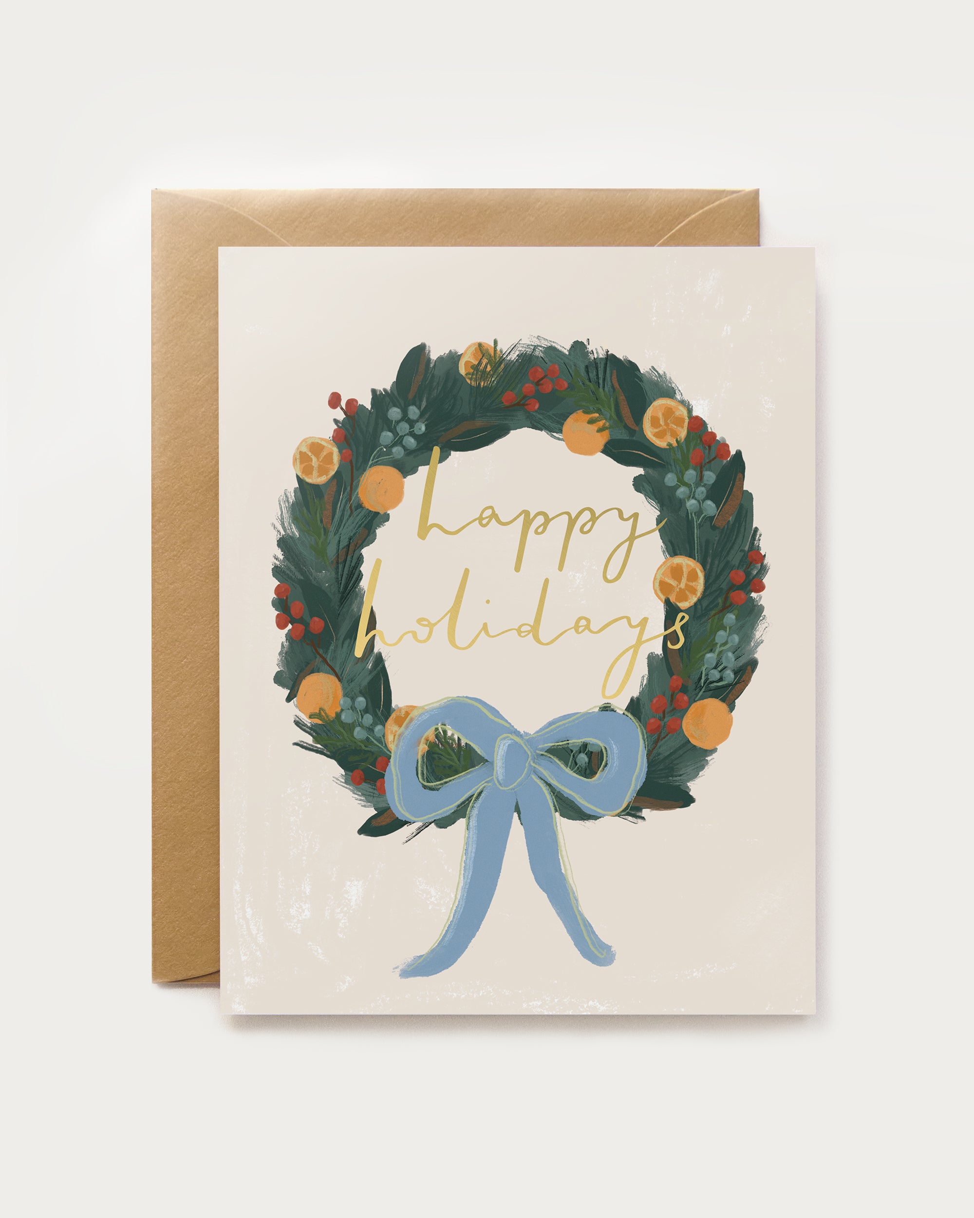 Happy Holidays Wreath Card