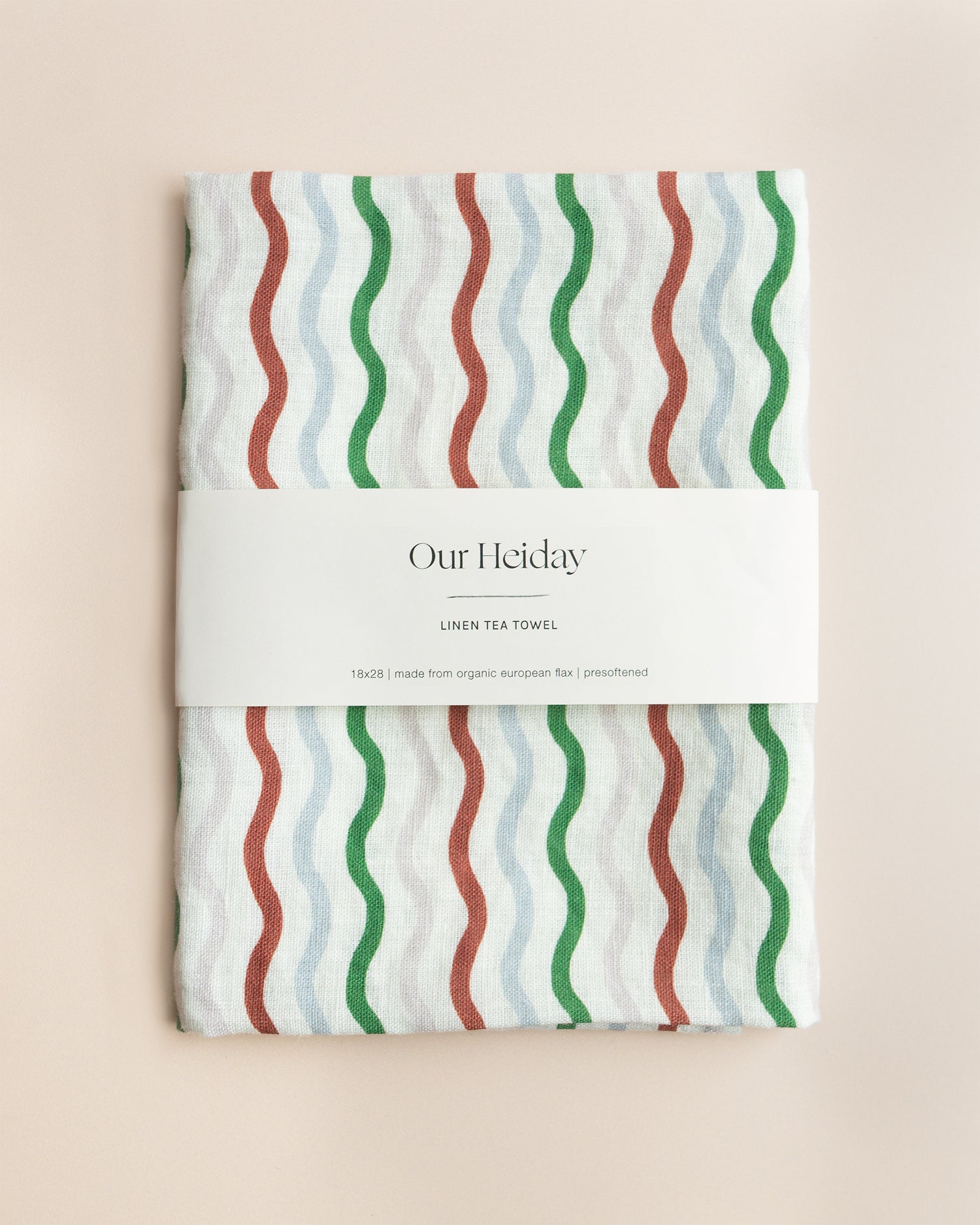 Holiday Ribbon Linen Tea Towel