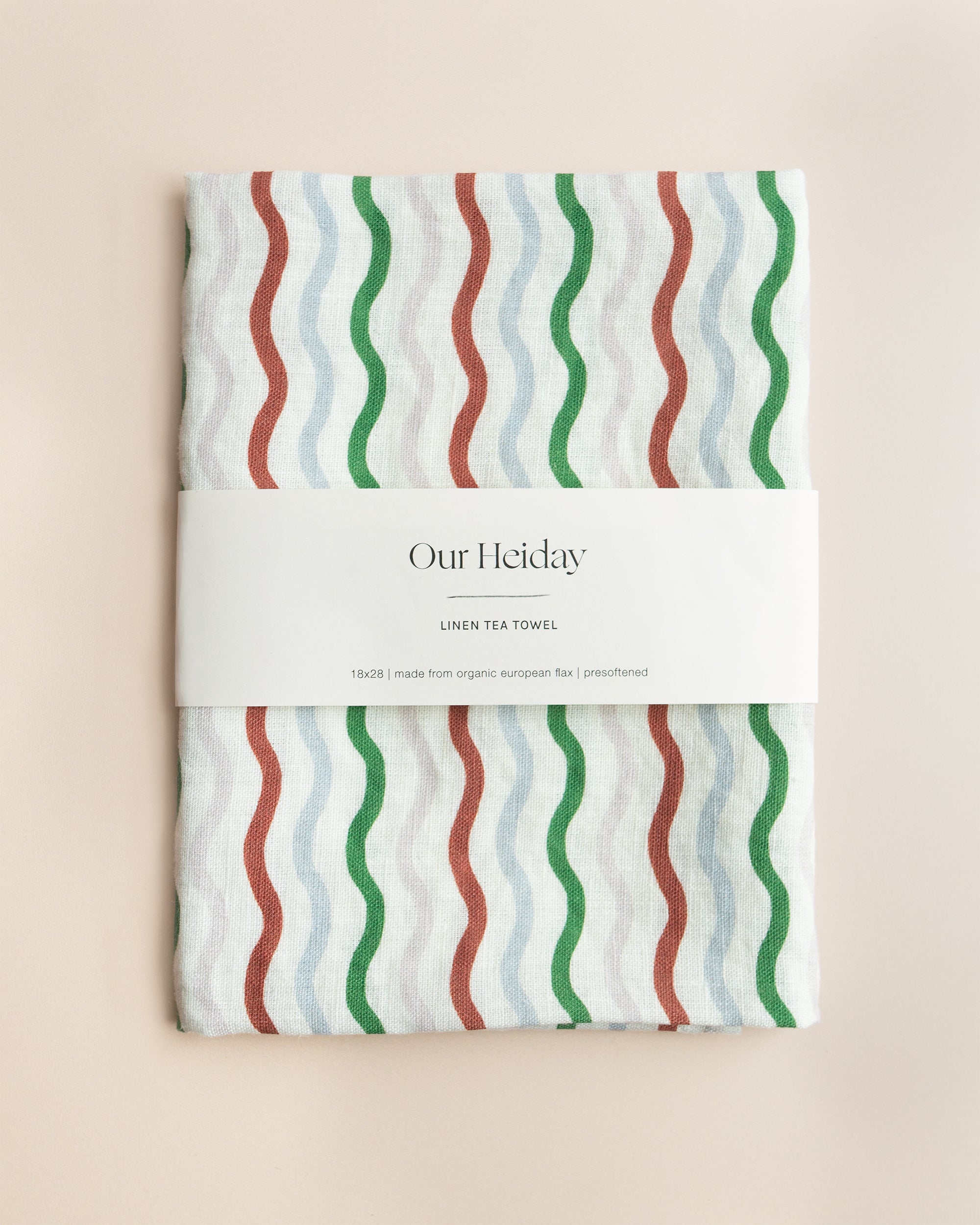 Holiday Ribbon Linen Tea Towel