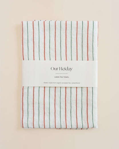 holiday linen tea towels our heiday holiday stripes