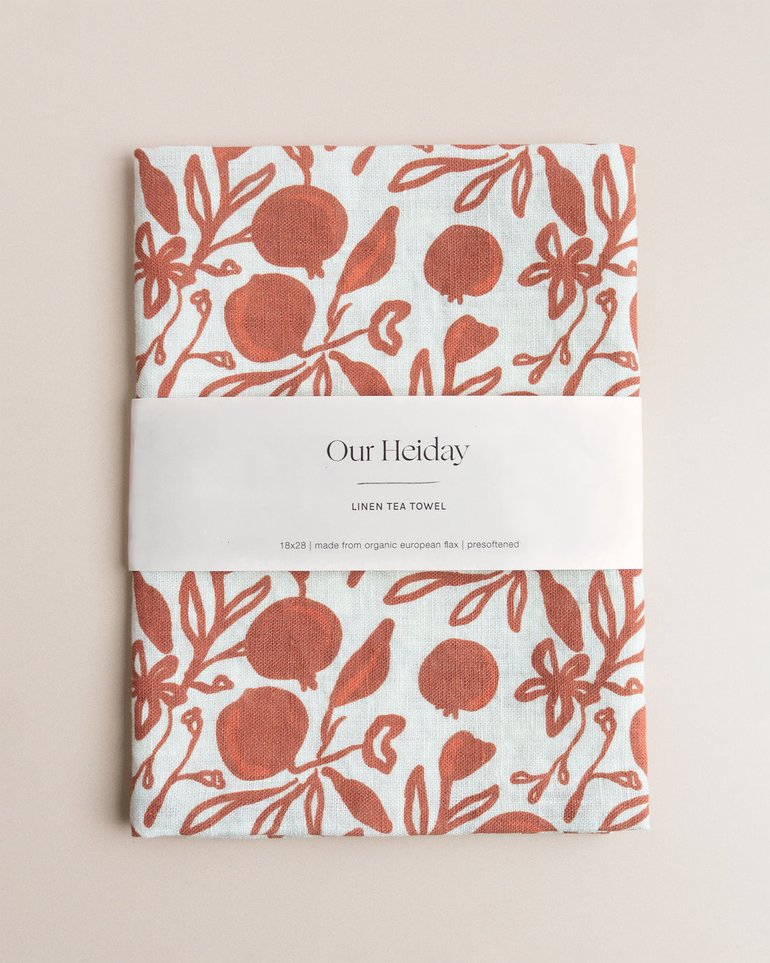 pomegranate patterned tea towel by our heiday 