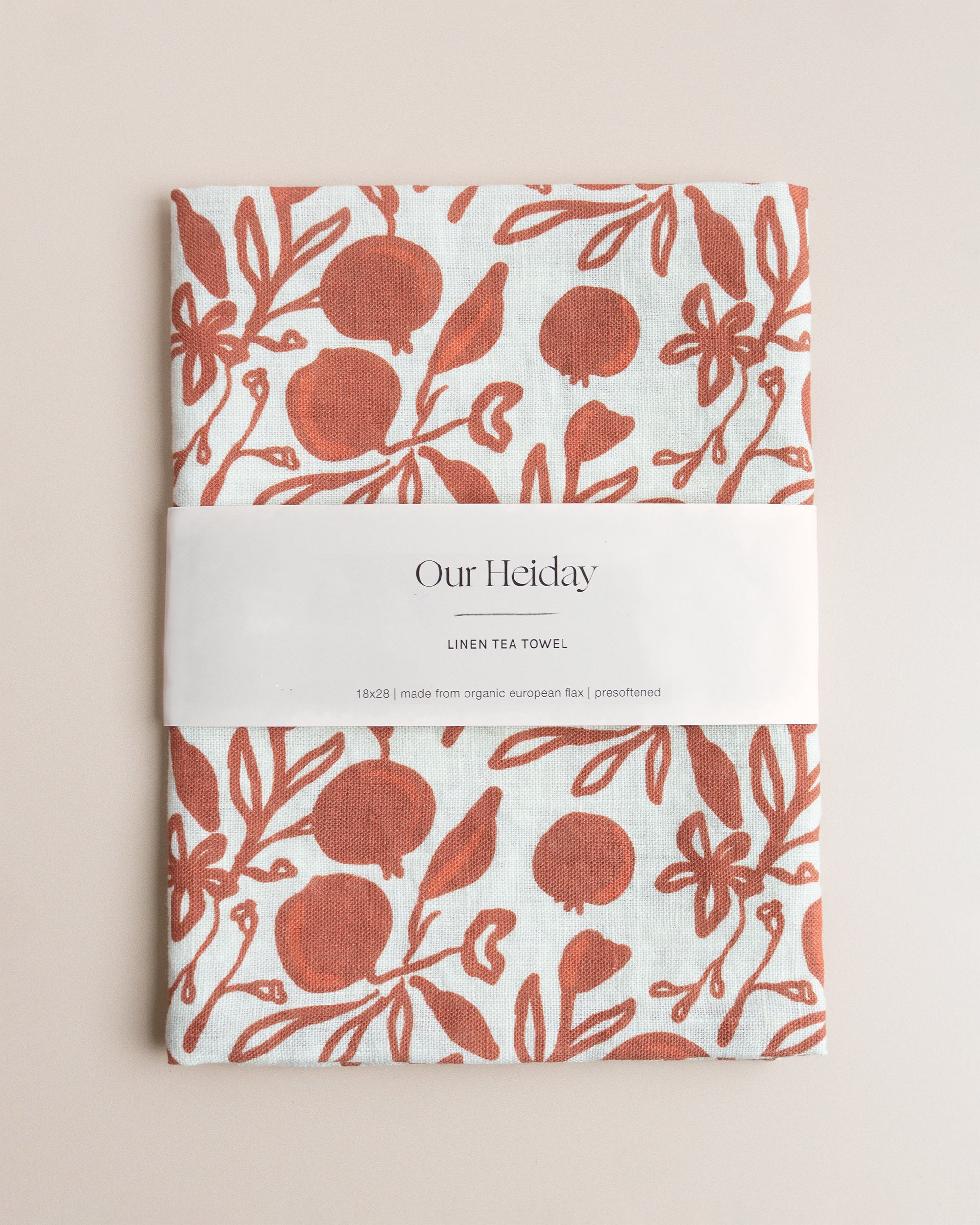 pomegranate patterned tea towel by our heiday 