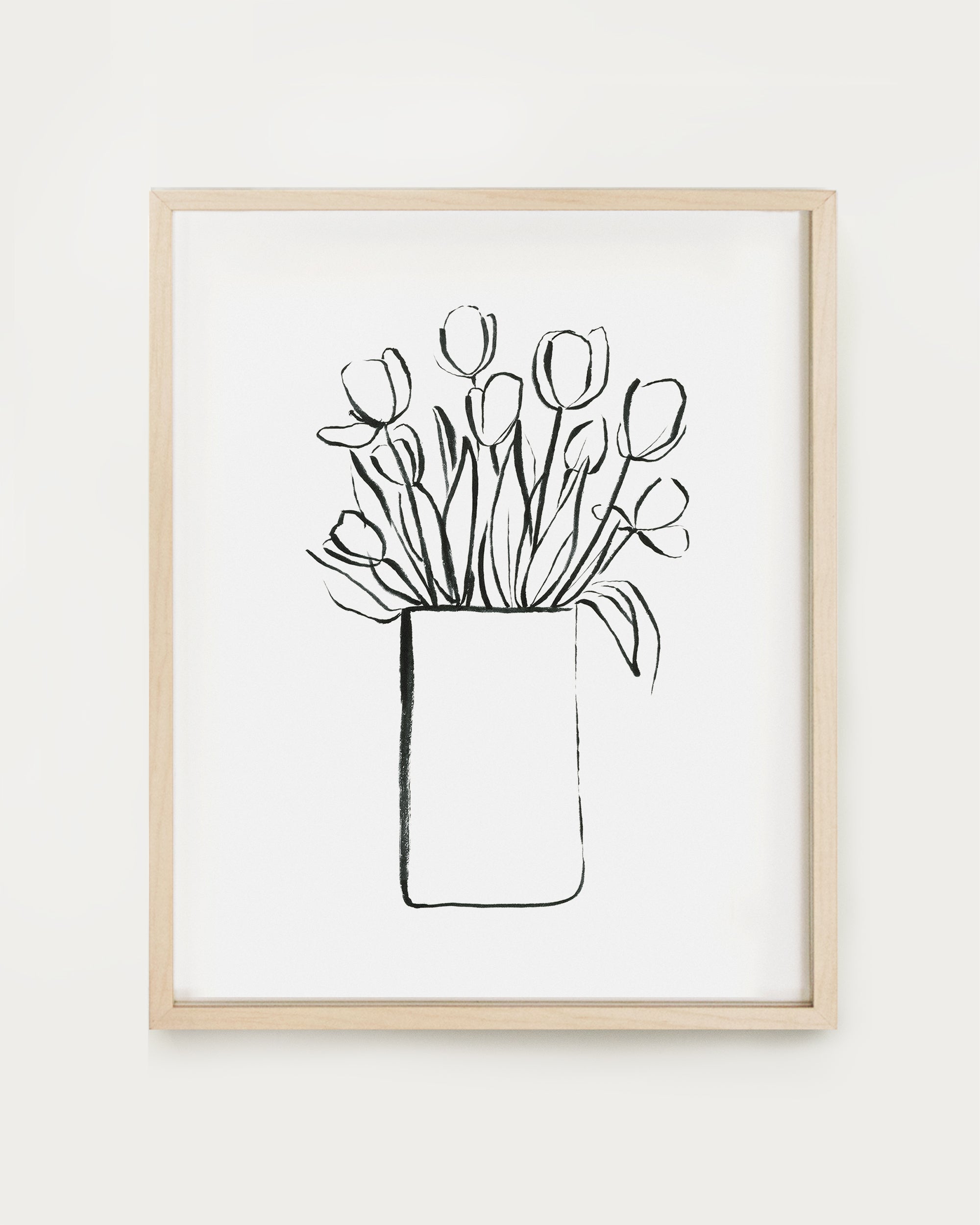 floral line drawings art print our heiday