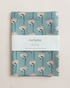 Linen tea towel with floral pattern 