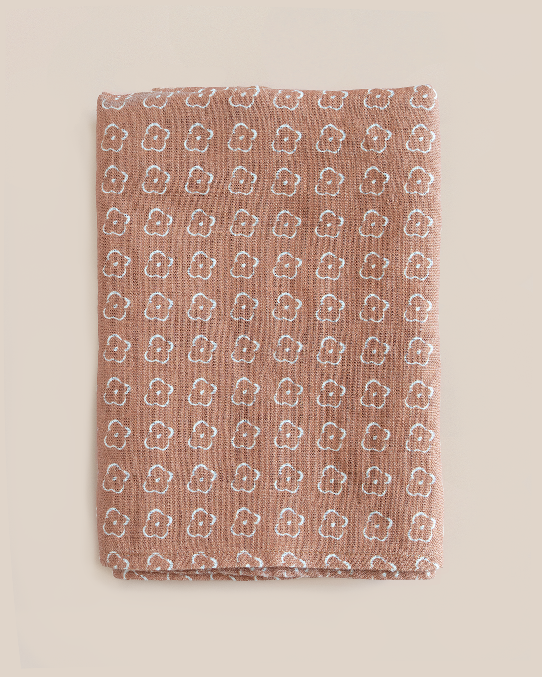 burnt sienna floral patterned set of 4 linen dinner napkins 