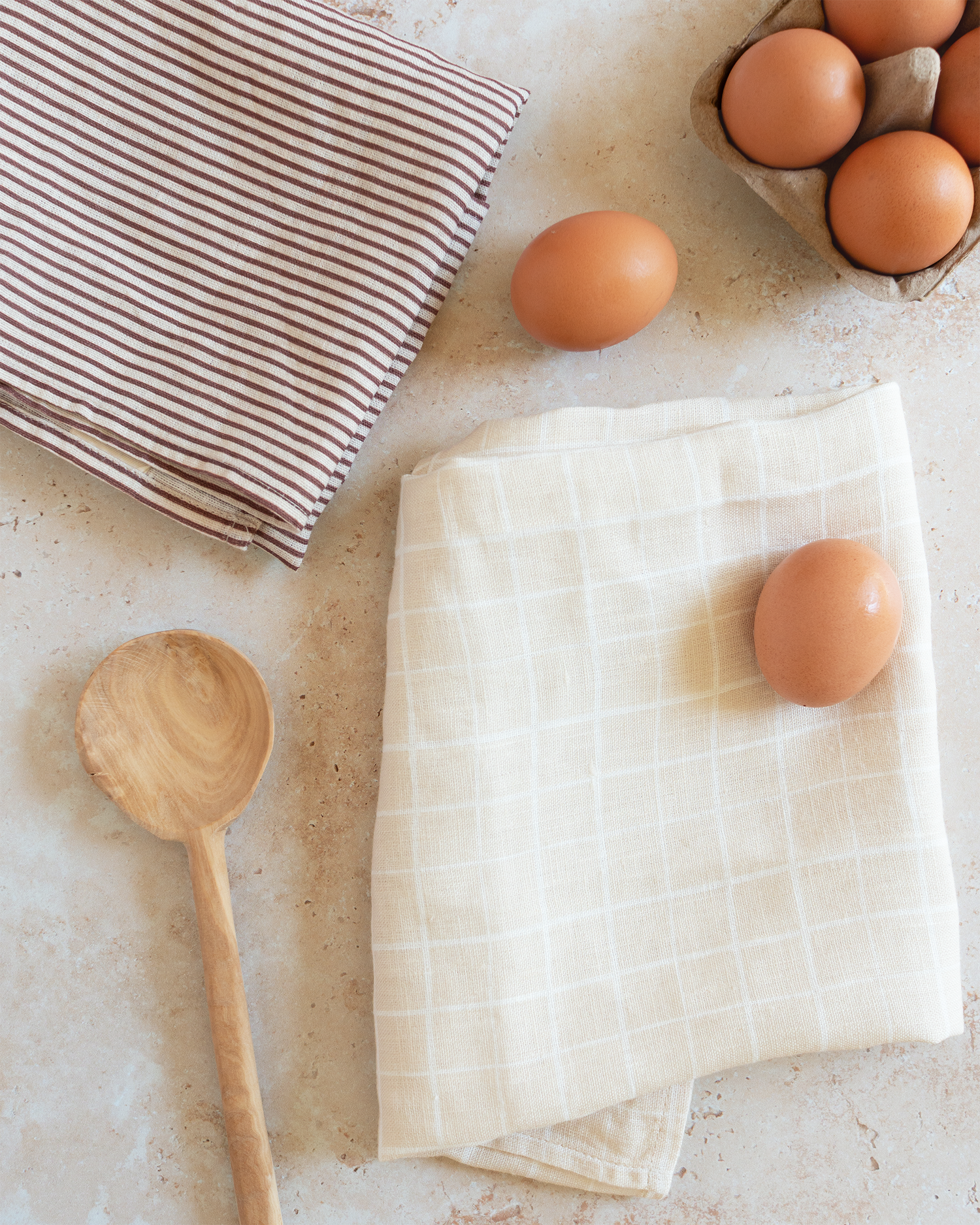 Loose Grid Linen Tea Towel