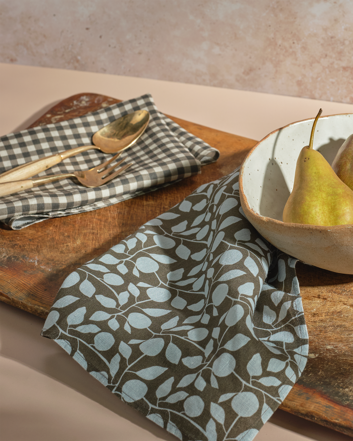 Gingham Espresso - Linen Tea Towel