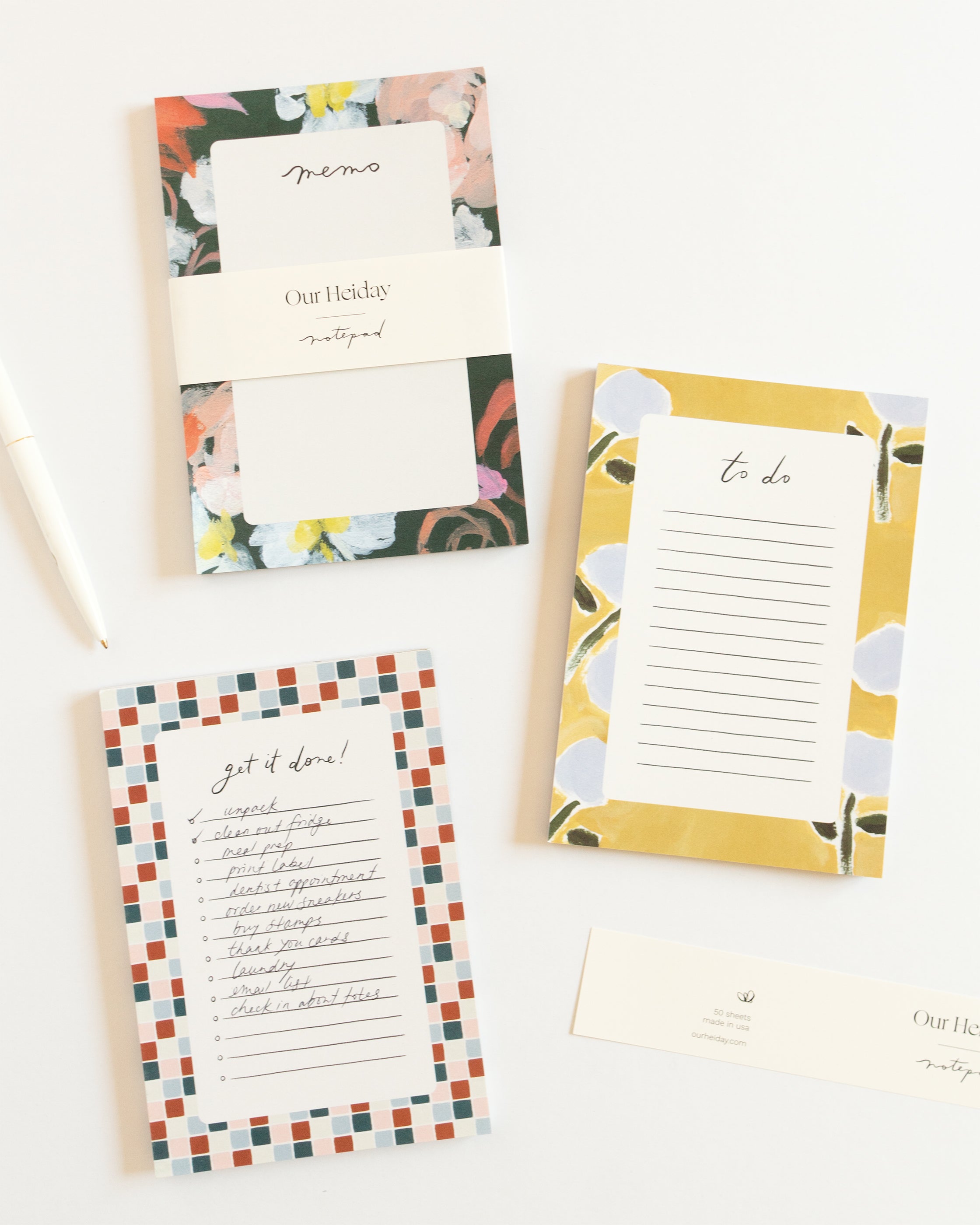 Coral Florals Memo Notepad