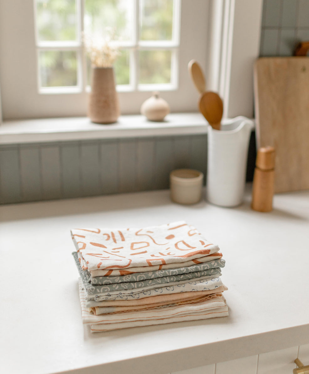 our heiday linen tea towel