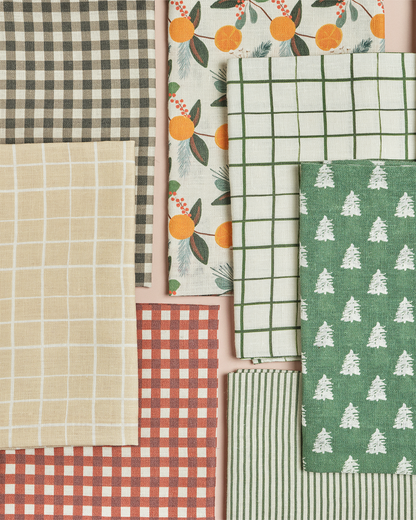 Gingham Garnet - Linen Tea Towel