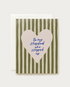 greeting card for a stepdad with a heart and green stripes 