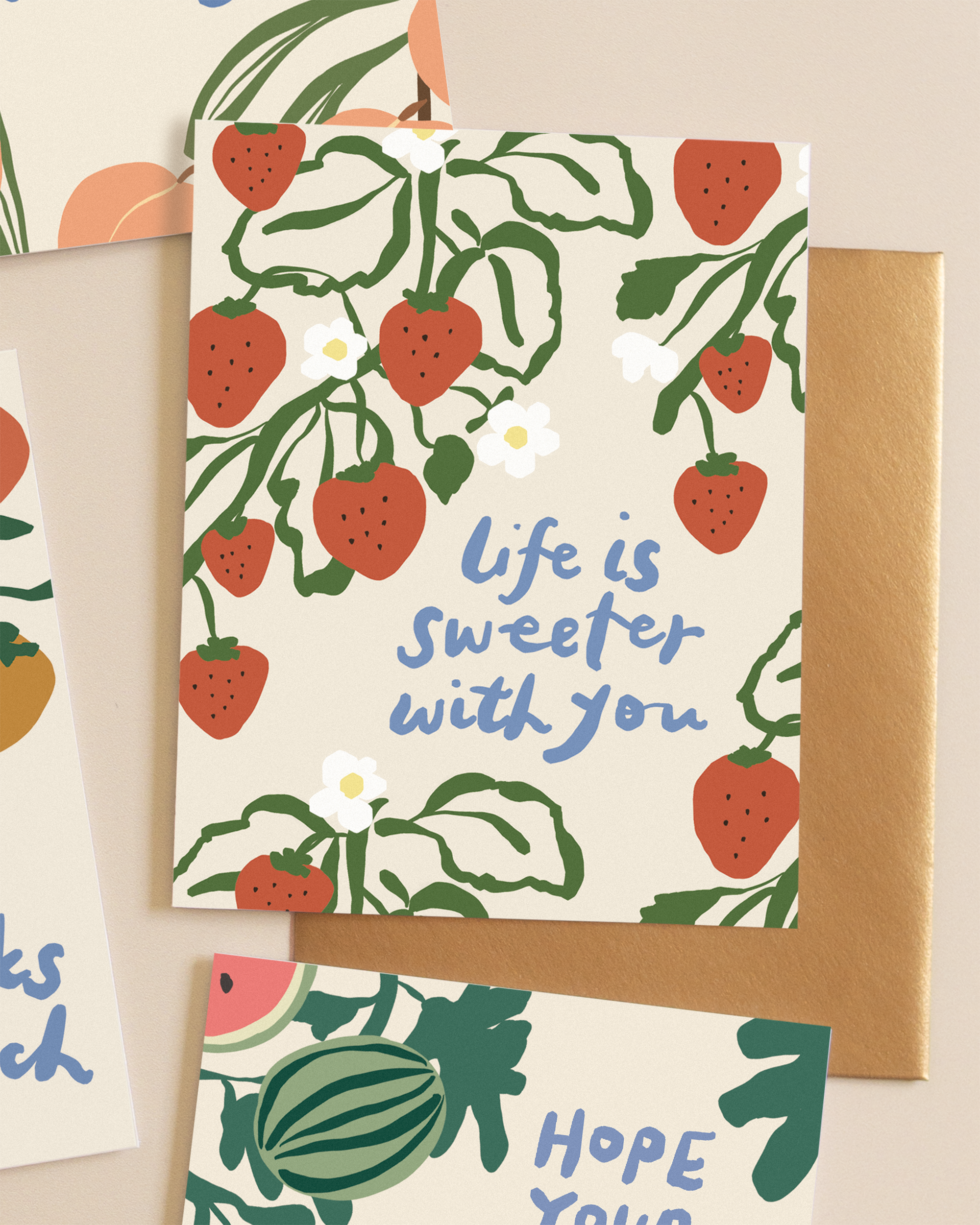 Strawberries Life Is Sweeter Card