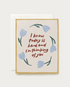 sympathy greeting card with blue flowers for hard times