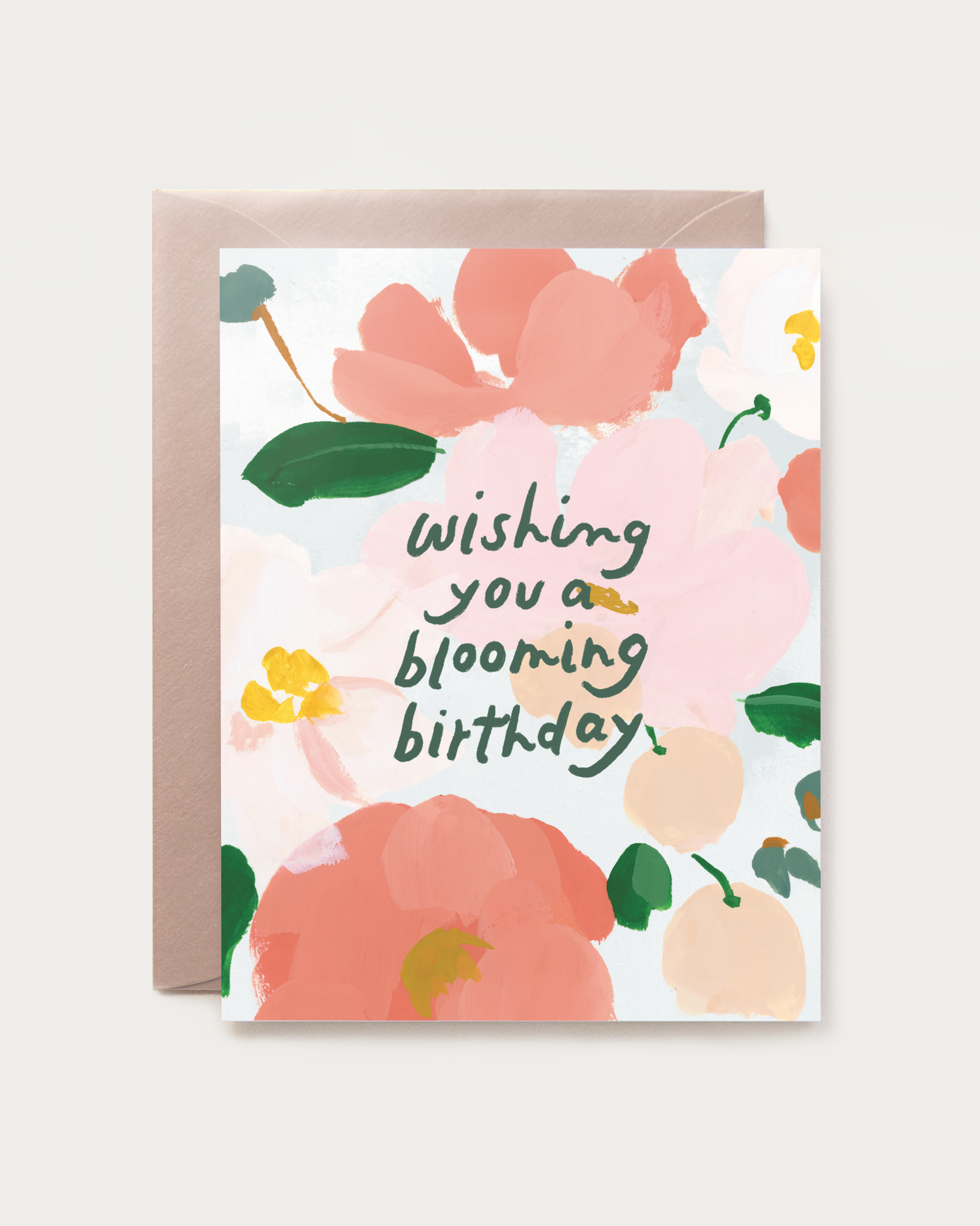 Floral birthday card with &